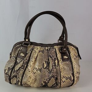 Jenrigo Snakeskin Embossed Leather Women's Satchel